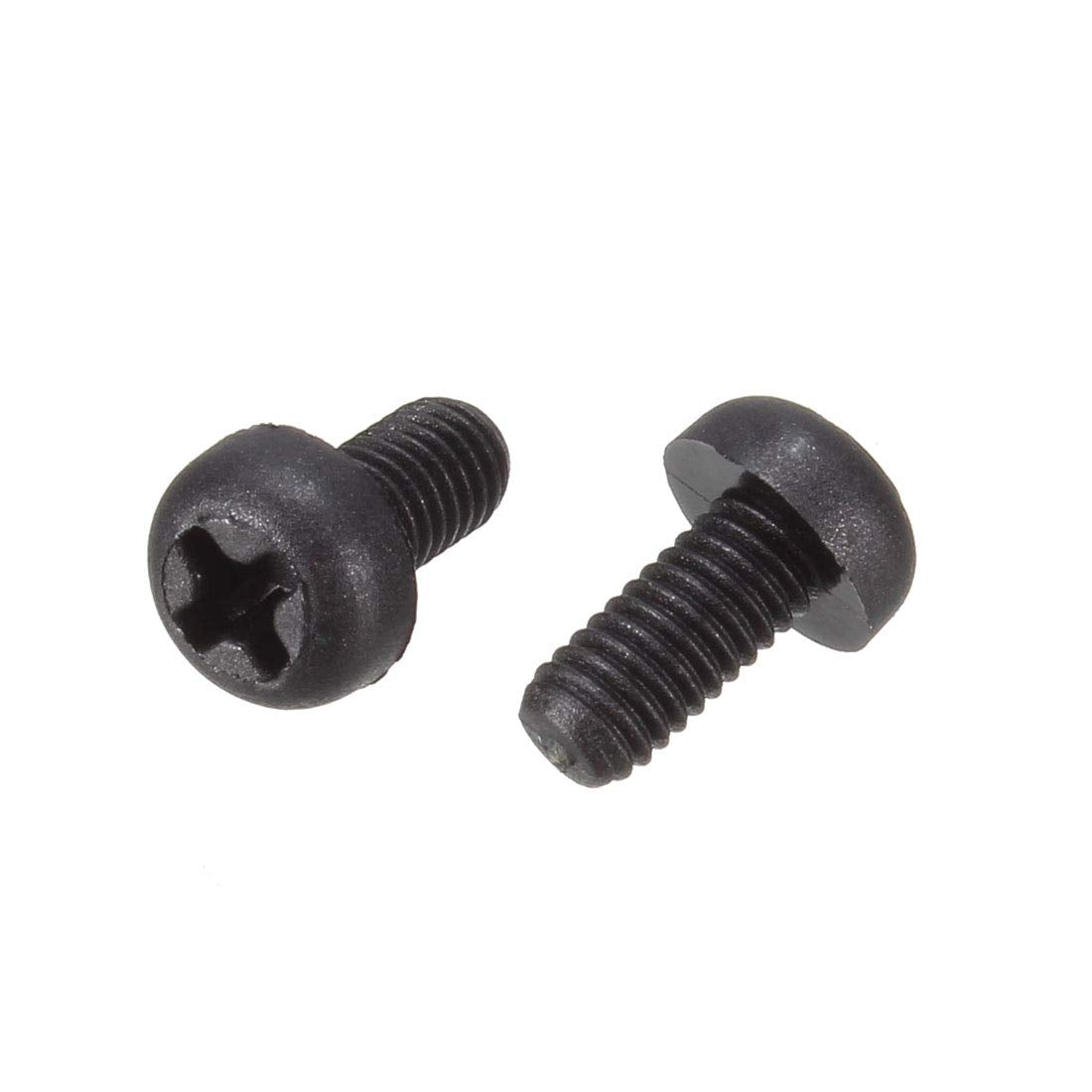 M3x6mm Phillips Round Head Nylon Machine Screw Bolt Fastener Black 100pcs