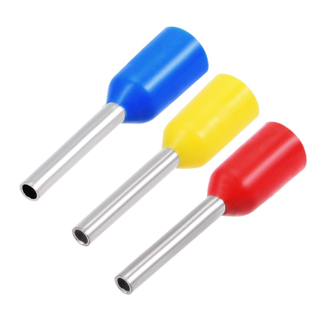 1500Pcs AWG22 Wire Ferrules Copper Crimp Connectors,VE0508,Red,Blue,Yellow,Wire Crimping Tool Kit,Insulated Cord Pin End Terminal Assortment Kit