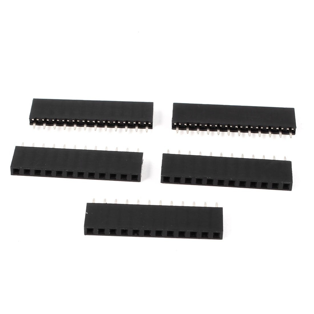 a13092700ux0957 Single Row 2.54mm Pitch 12 Terminals Straight Female Header Socket (Pack of 5)