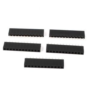 a13092700ux0957 Single Row 2.54mm Pitch 12 Terminals Straight Female Header Socket (Pack of 5)