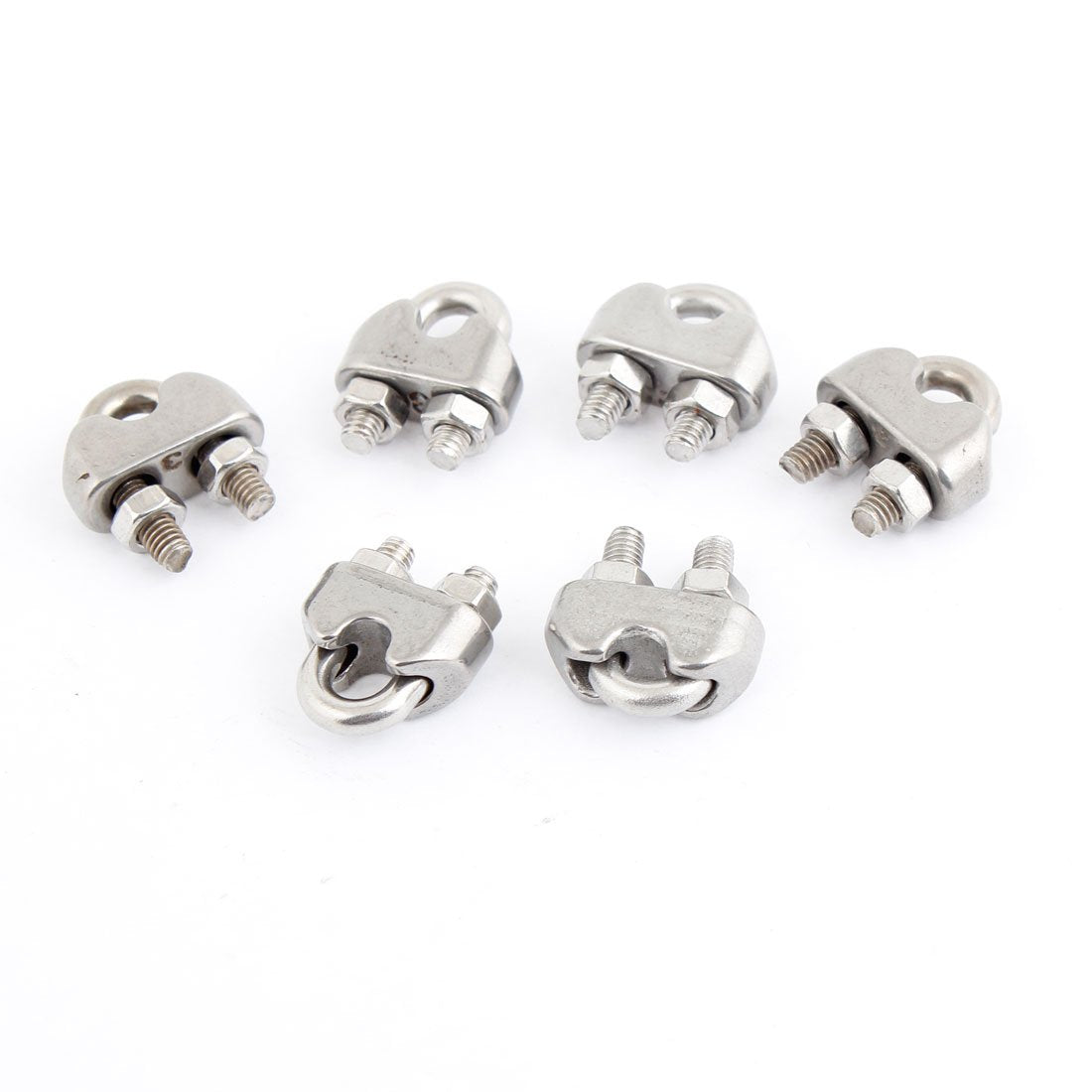 6 Pcs 304 Stainless Steel Saddle Clamp Cable Clip for 3/25" 3mm Wire