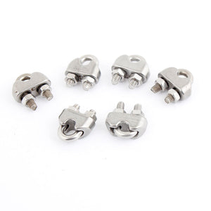 6 Pcs 304 Stainless Steel Saddle Clamp Cable Clip for 3/25" 3mm Wire