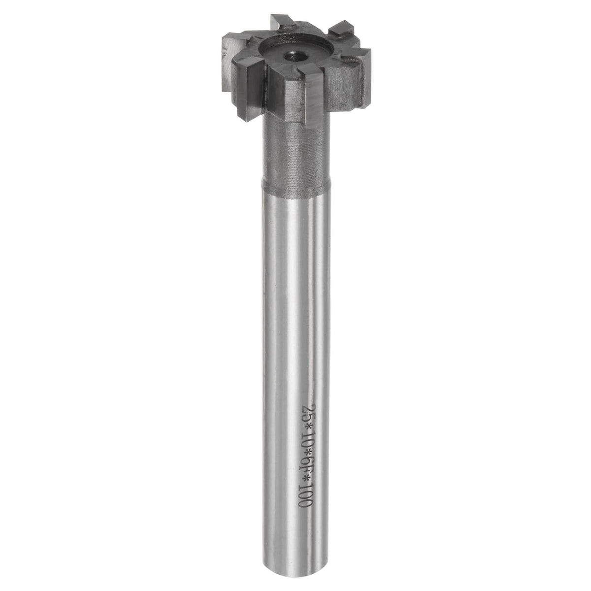 T-Slot Milling Cutters, 10mm Depth 25mm Cutting Dia 12mm Shank Tungsten Carbide Tip 6 Flutes T Slot End Mill for Stainless Steel Copper Aluminum
