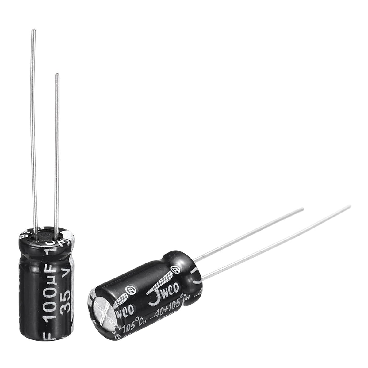 100uF 35V 6x12mm Electrolytic Capacitor, Radial Leads Aluminum Capacitors for TV, LCD Monitor, VCD, 15Pcs