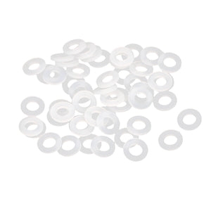 Plastic Flat Washers 8mm OD 4mm ID 1mm Thickness Sealing Gasket for Faucet Pipe Water Hose, White, Pack of 50