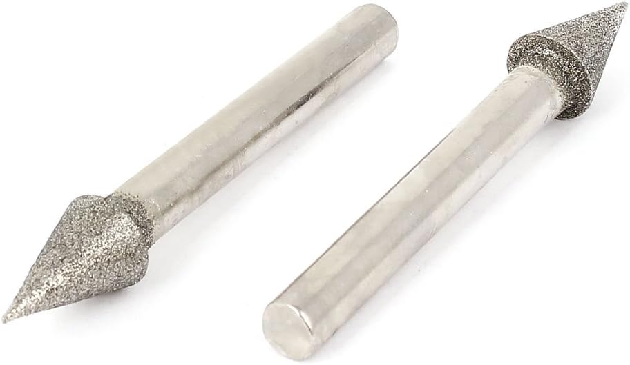 6mm Shank 10mm Dia Cone Head Grinding Bit Diamond Mounted Point 2pcs