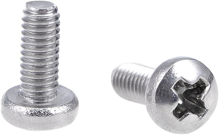 M2.5x6mm Machine Screws Pan Phillips Cross Head Screw 304 Stainless Steel Fasteners Bolts 100Pcs