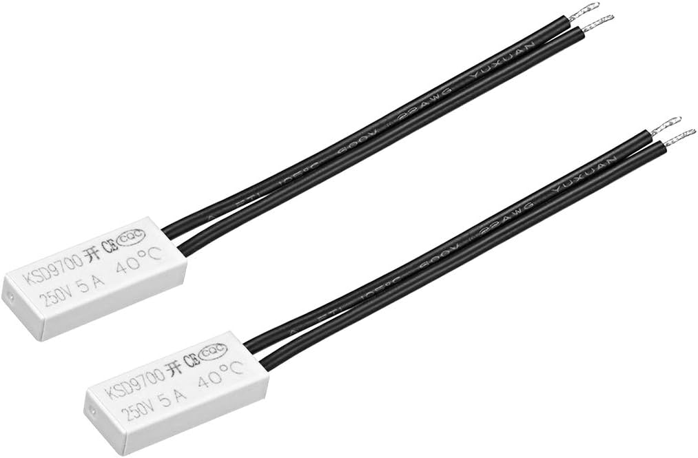 KSD9700 Thermostat, 40℃ Normally Open Temperature Switch, N.O 5A Thermal Switch Temperature Controller 2pcs