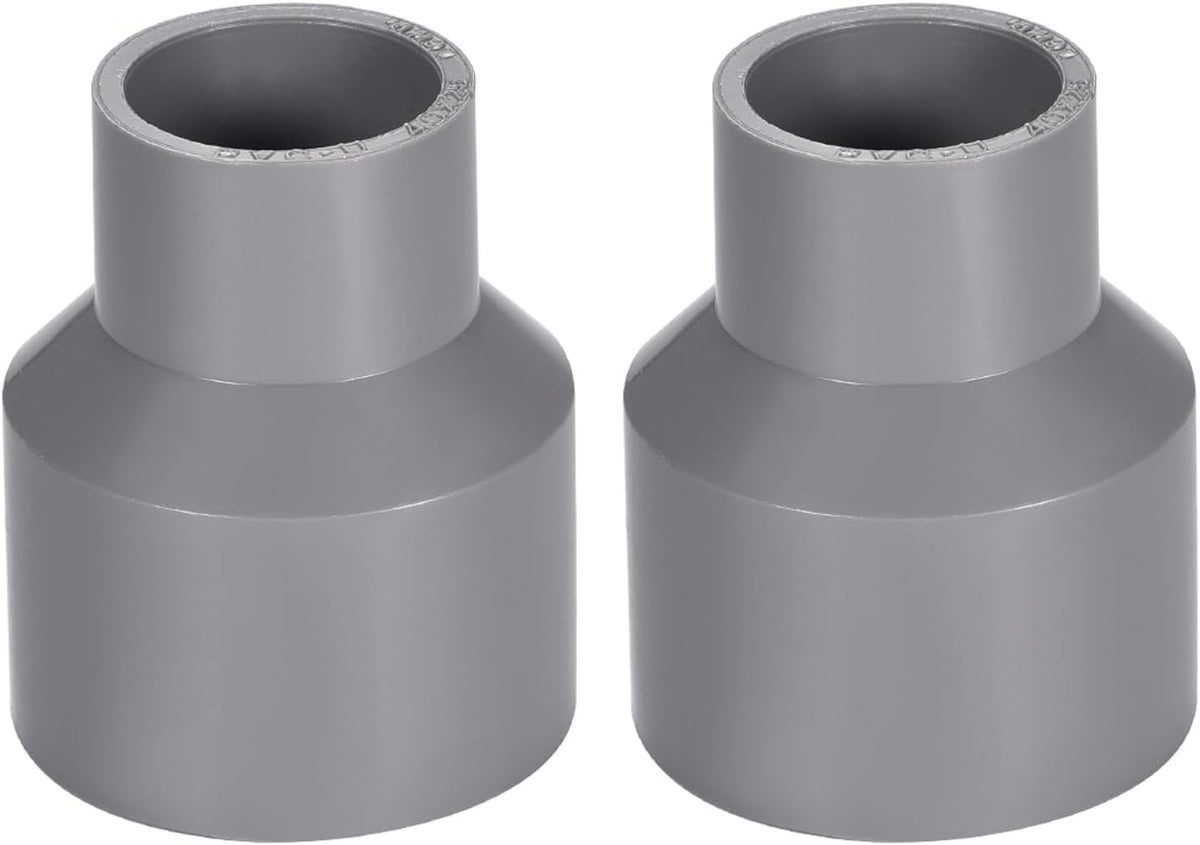 PVC DWV Reducing Coupling Schedule 40 Gray 25mm x 40mm Socket 2Pcs