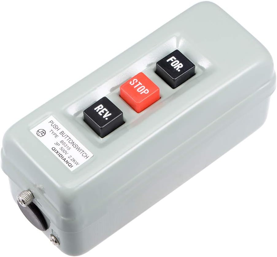Self Locking Forward Stop Reverse Pushbutton Push Button Station 15A 2.2KW
