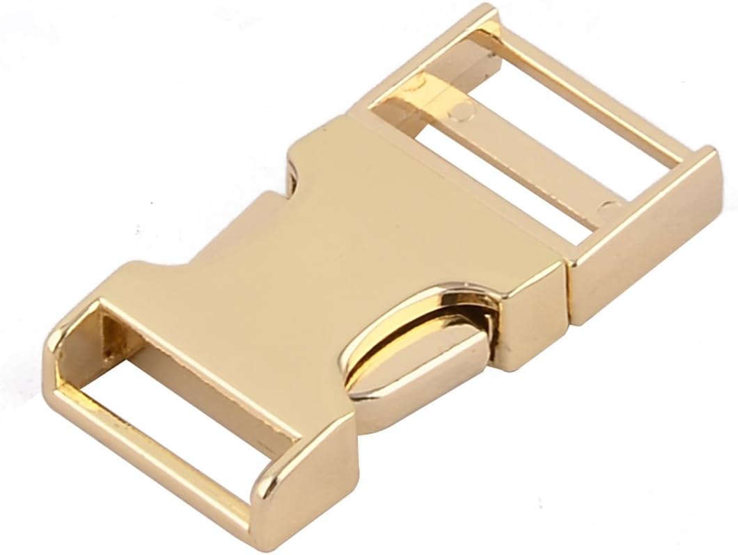 LinkMejor Metal Flat Belt Strap Bag Side Quick Release Buckle 0.85 Inch Inside Width Gold Tone
