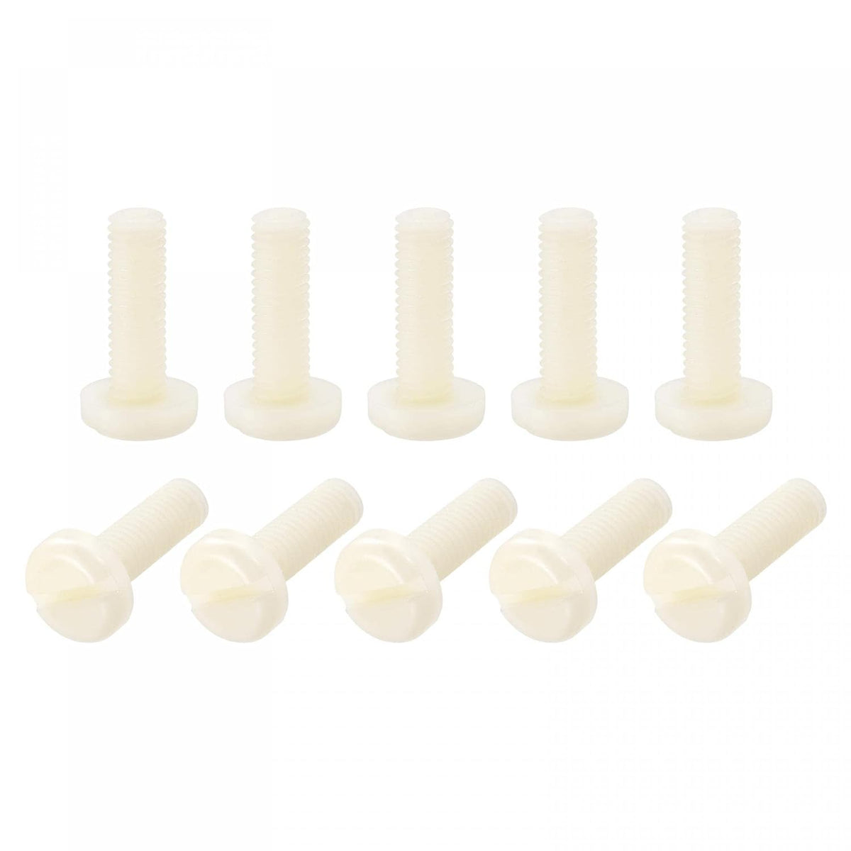 Nylon Machine Screws, M8x25mm Slotted Pan Head Fasteners Bolts for Electronics, Communications, Equipment, 40Pcs
