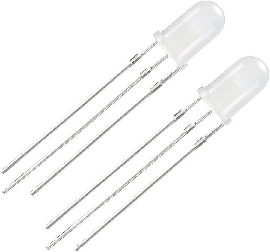 7PCS 5mm 3-Pin Dual Bi-Color Diffused Common Cathode LED Diode Light