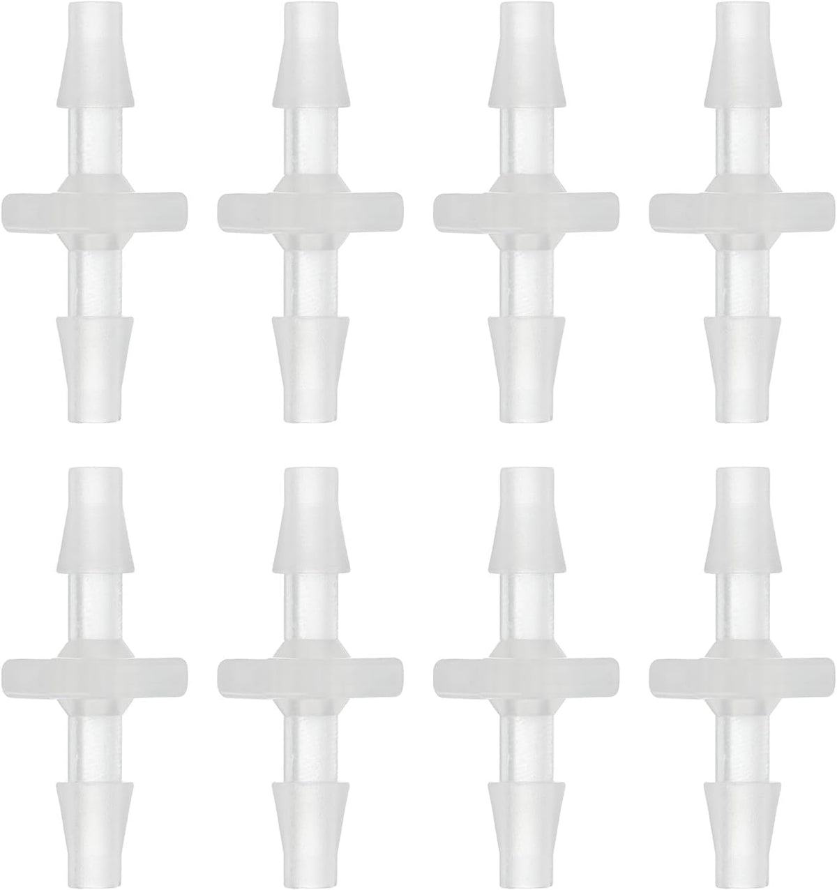 8Pcs Plastic Hose Barb Fitting, 1/8" x 1/8" Barb Pipe Connectors Hose Fitting Adapter Splicer Mender Adapter Union for Fuel Gas Liquid Air Hose Repair