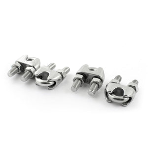 4 x Stainless Steel Cable Clip Saddle Clamp for 3/8-inch Wire Ropes
