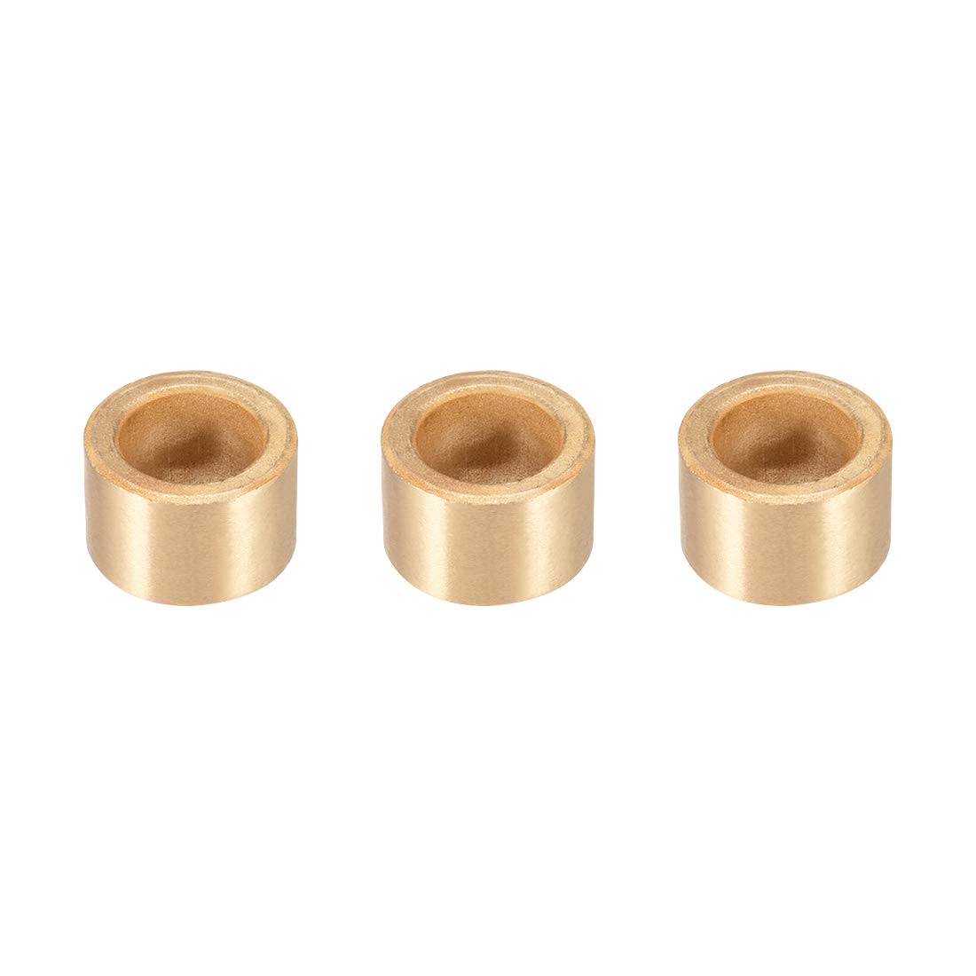 Bearing Sleeve 12mm Bore x 18mm OD x 12mm Length Self-Lubricating Sintered Bronze Bushings 3pcs