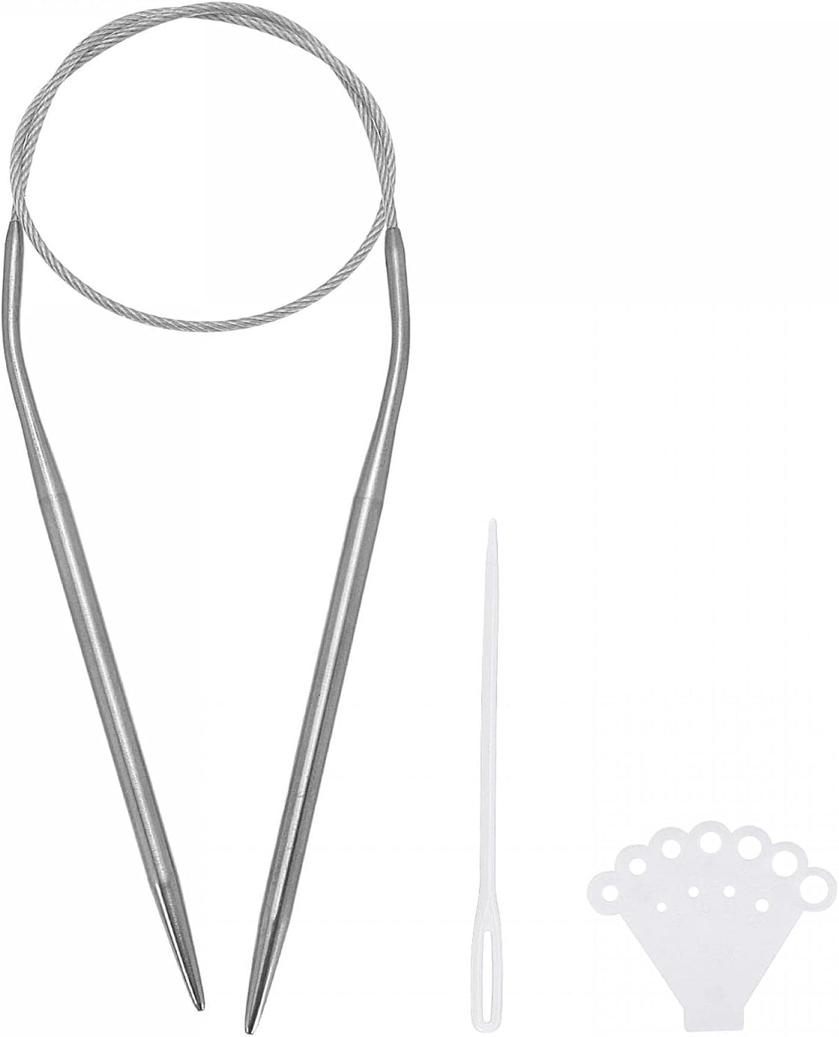 Circular Knitting Needles Kit, 16.54 Inches Length 4mm Dia Round Stainless Steel Sweater Needle for Handmade Projects DIY Knitting