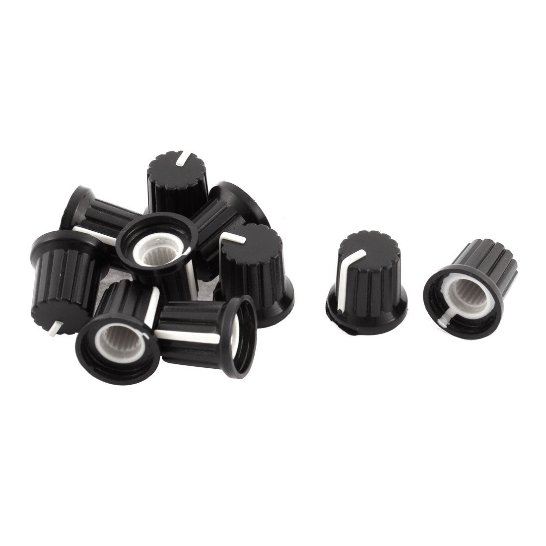 10 Pcs 6mm Shaft Hole Potentiometer Rotary Control Knobs Caps Black