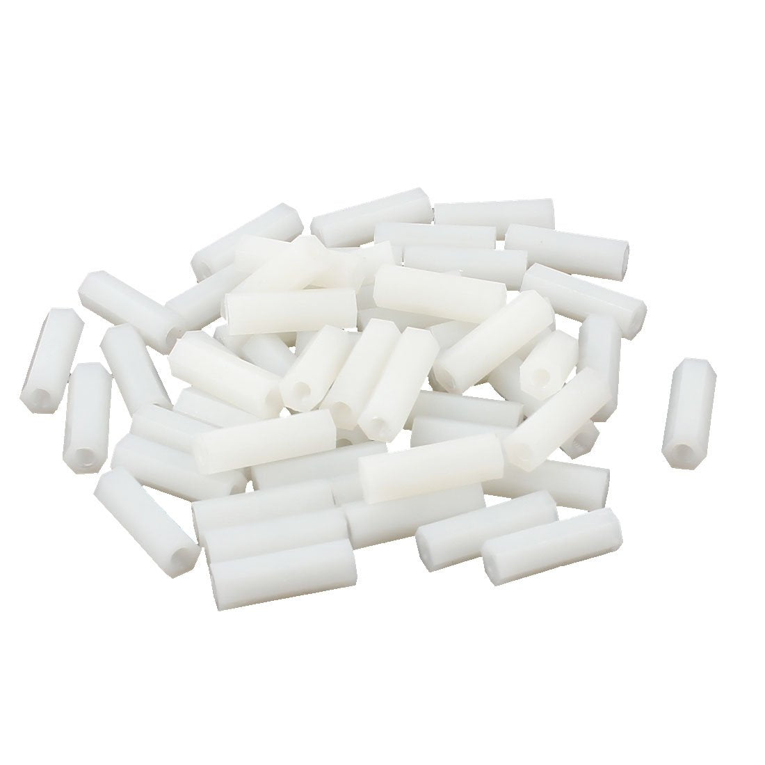 3mm x 18mm M3 Female Thread White Nylon PCB Spacer Hex Stand-Off 50Pcs