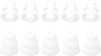 10 Pcs Soft Silicone Earbuds, Replacement Earbud Tips Fit 5mm Earplugs with 3 Flange Noise Cancelling Triple Flange Ear Cushion Earpads for in-Ear Earphones, White