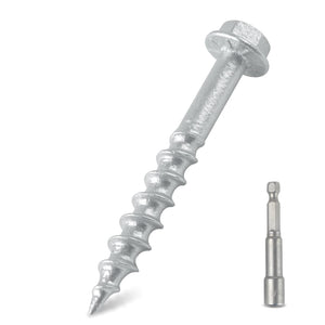 #10 x 1-1/2“ SD Connector Screws, SD10112R100 Joist Hanger Screws 1/4" Hex Head with 0.380"-Dia, Mechanical Galvanized,for Construction, Home Improvement (100PCS)