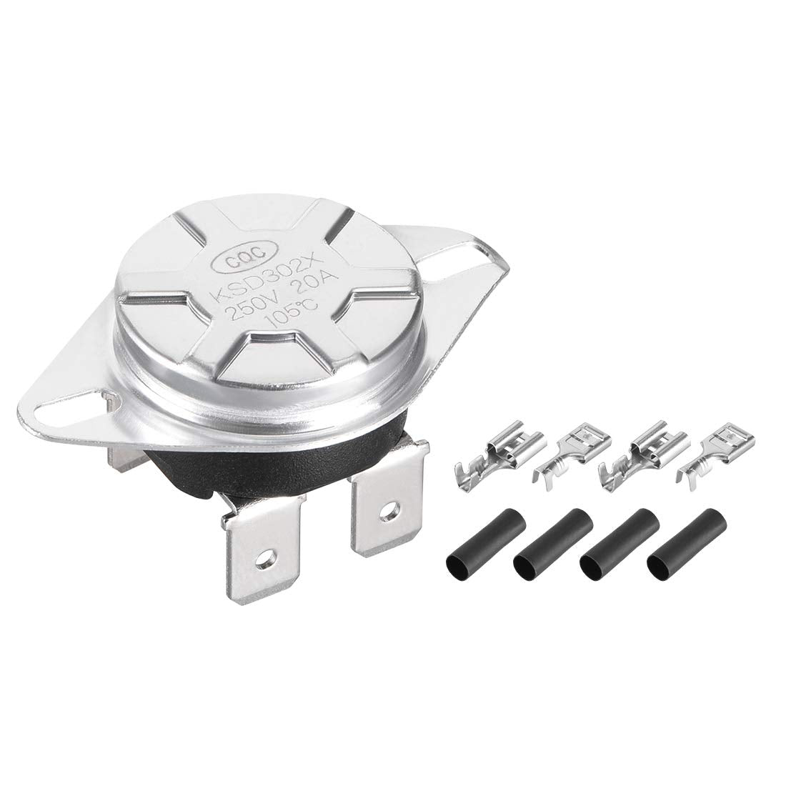 KSD302T Thermostat, Temperature Control Switch 105°C 20A Manual Reset N.C 6.3mm Pin