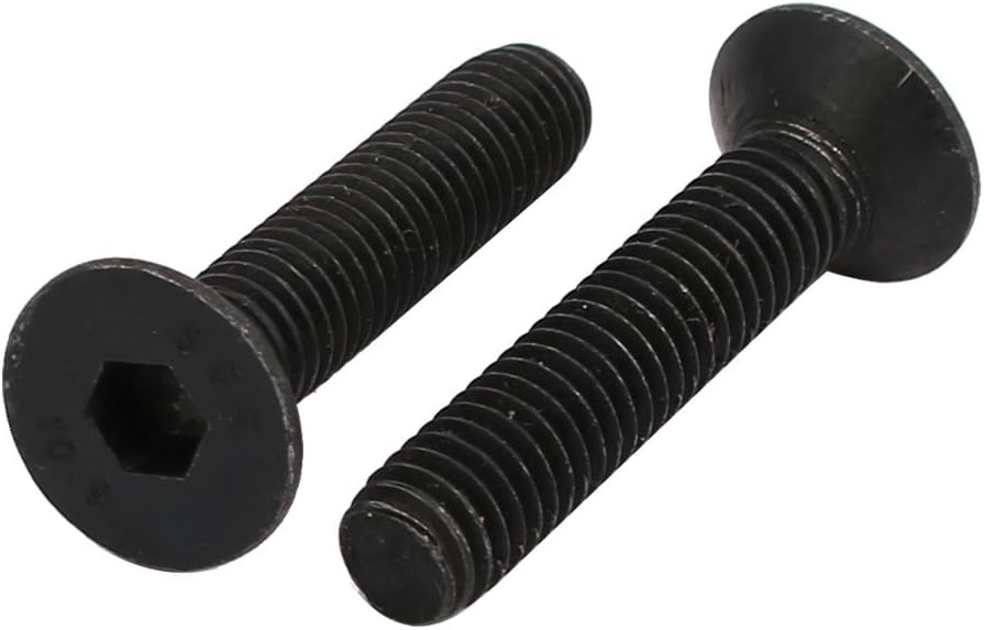 2pcs M6x30mm Flat Countersunk Head Hex Socket Left Hand Thread Bolt DIN7991