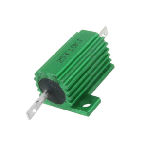 2 Pcs Mounted Green Aluminum Clad Wirewound Resistors 25W 10K Ohm 5%