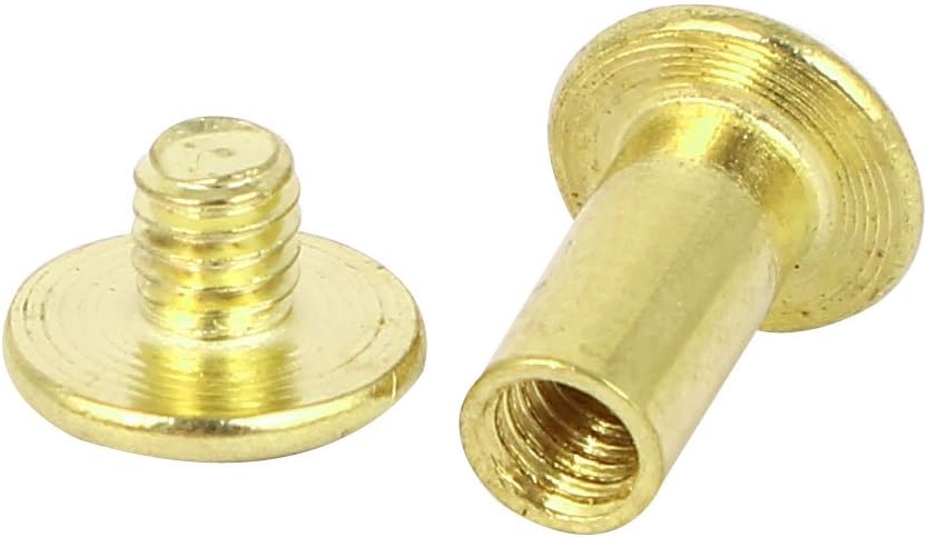 Brass Plated Chicago Screws Binding Posts Docking Rivet 5mmx12mm 30pcs