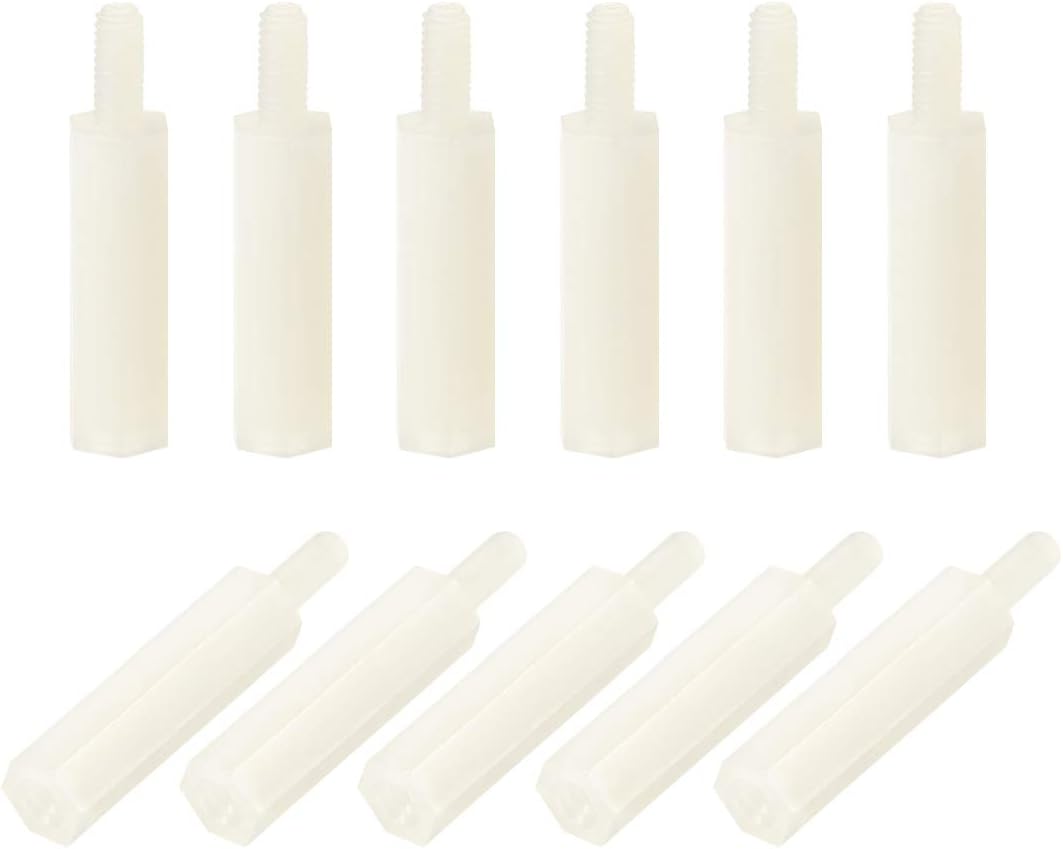 M2.5x20mm+6mm Male-Female Hex Nylon PCB Motherboard Spacer Standoff for FPV Drone Quadcopter, Computer & Circuit Board White 50pcs
