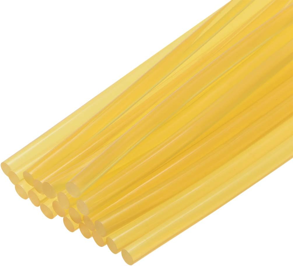 LinkMejor Mini Hot Glue Gun Sticks 11-inch x 0.27-inch for Glue Guns, Yellow Clear 20pcs
