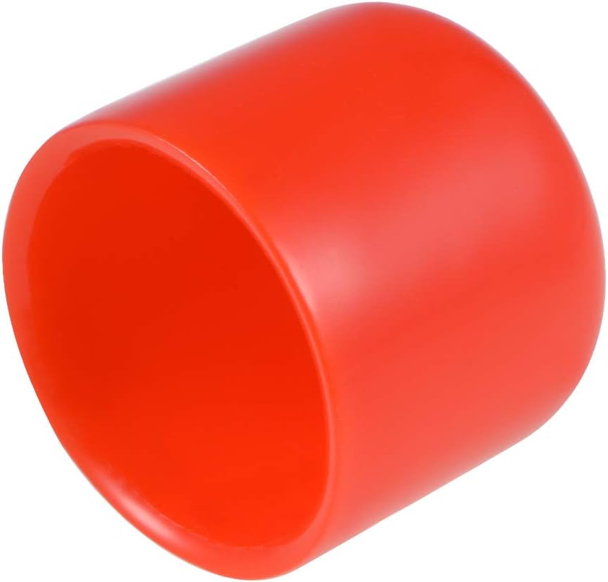 10pcs Rubber End Caps 22mm ID Vinyl Round Tube Bolt Cap Cover Thread Protectors Red
