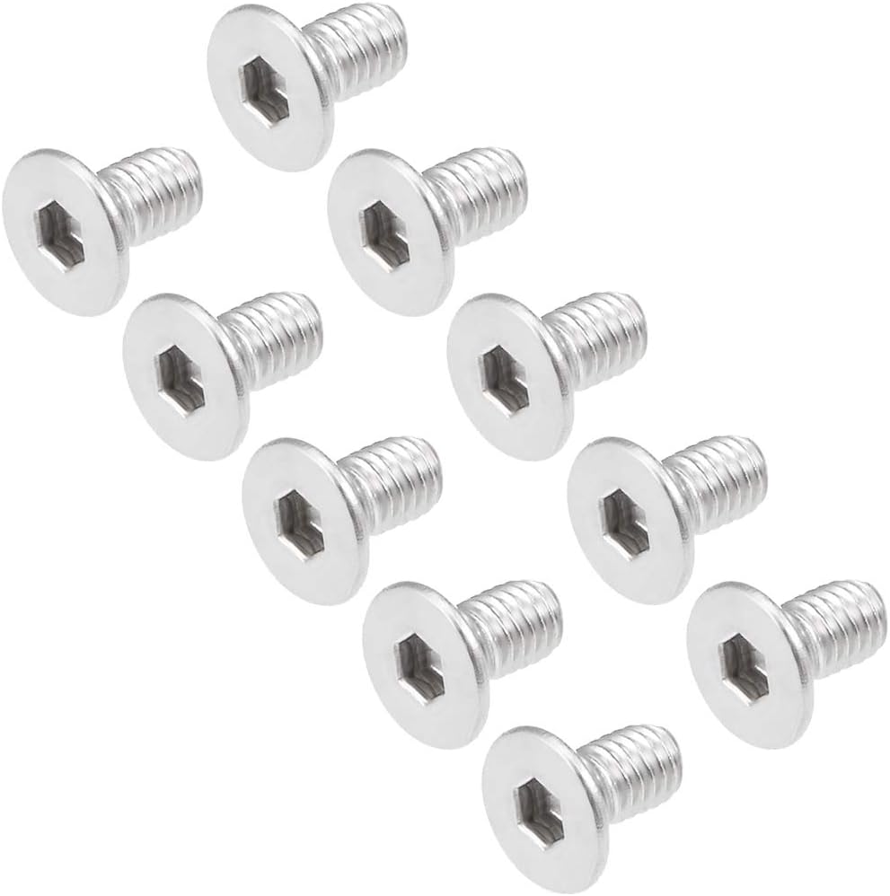 M3x6mm Flat Head Machine Screws Inner Hex Screw 304 Stainless Steel Fasteners Bolts 40Pcs