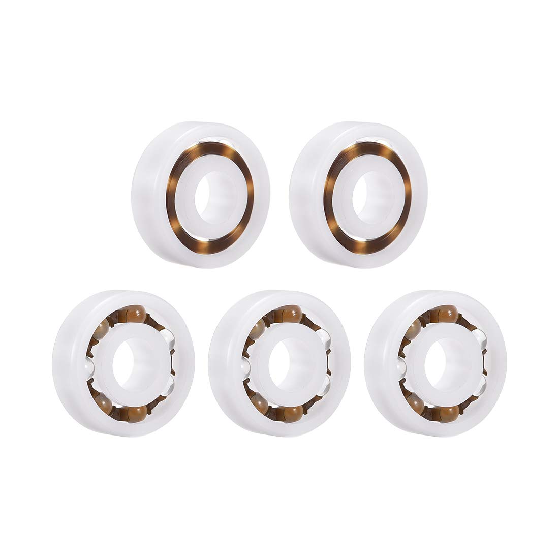 608 Plastic Bearings 8x22x7mm Glass Ball Nylon Cage 5pcs