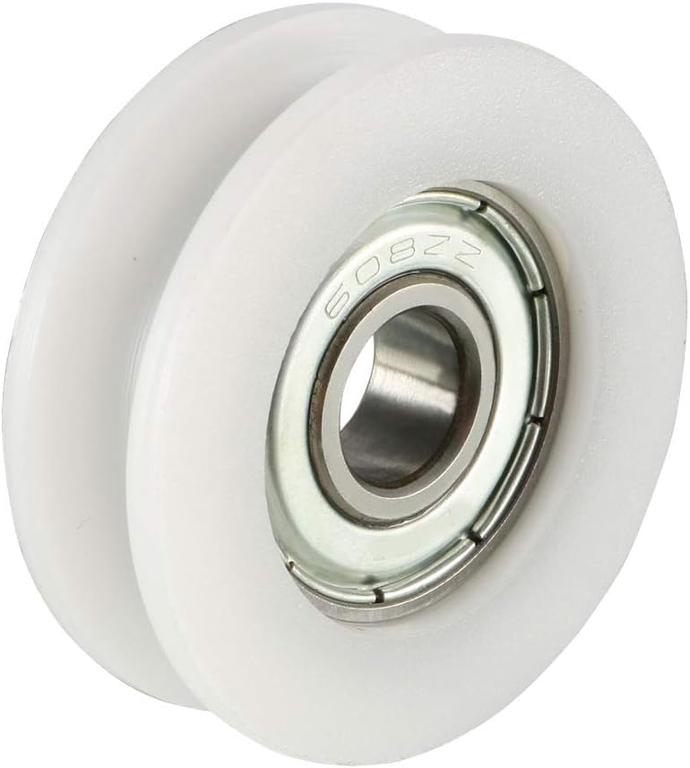 2.5mm Deep Metal V Groove Guide Bearing Pulley Rail Ball Wheel White 8x30x11mm 4pcs