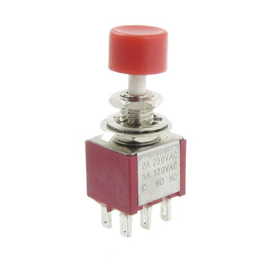 4 Pcs AC 250V 2A 120V 5A DPDT 2NO 2NC Momentary Push Button Switch