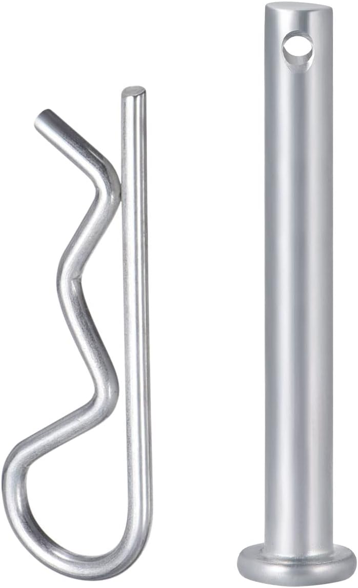 2x40mm Carbon Steel R Shaped Spring Cotter Clips Pins with 6x45mm Zinc Plated Single Hole Clevis Pins, Silver Tone, Pack of 40