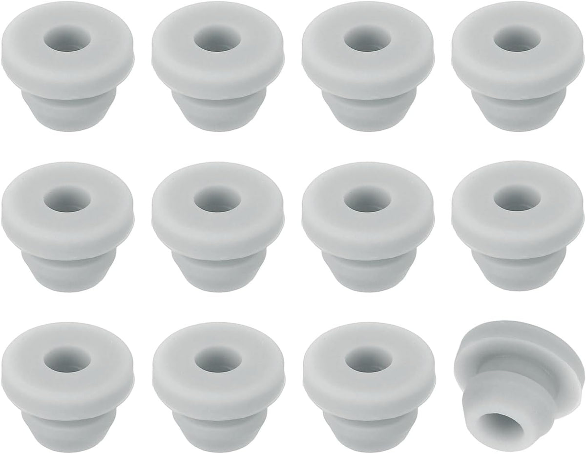 12Pcs Rubber Grommets, Mount Dia 6mm ID 3.5mm Snap Firewall Hole Plug, Anti-Scratch Hole Cover Plug for Electrical Box Cable Wiring, Gray