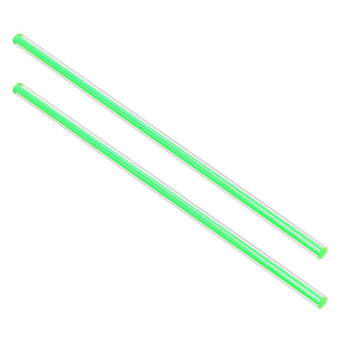Acrylic Round Rod,5/16 Diameter 10 Inch Length,Straight Green Line,Solid Plastic PMMA Bar Stick 2pcs