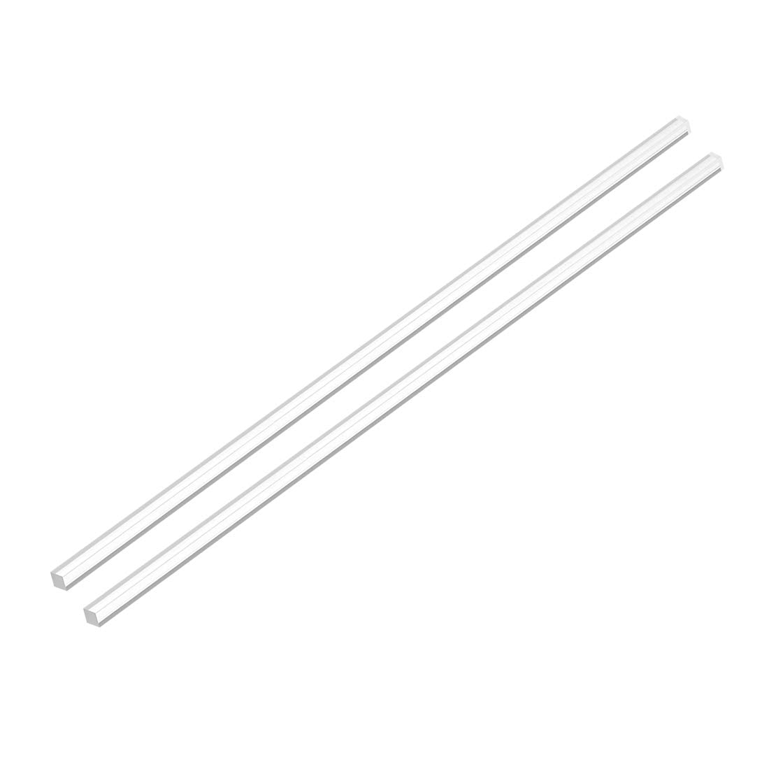 3mmx3mmx200mm Transparent Clear Solid Acrylic Square Rod PMMA Bar 2pcs