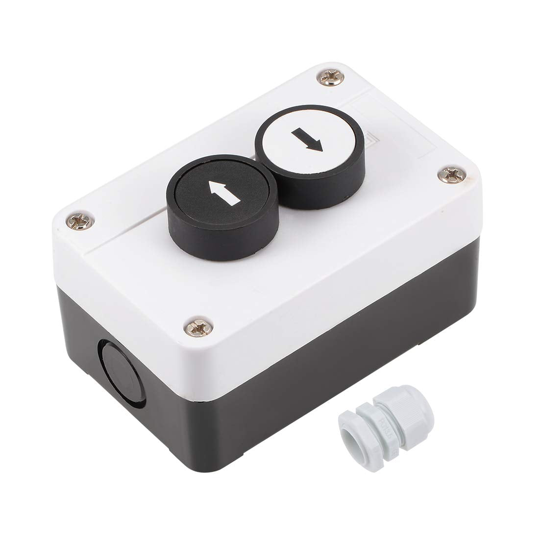 Push Button Switch Station Box Momentary NO White, NO Black, 600V 10A