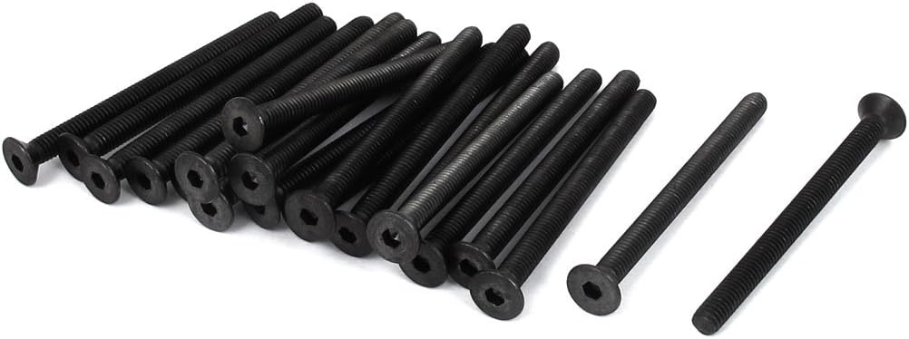 M4 x 50mm Metric Hex Socket Countersunk Head Screw Bolts Black 20PCS