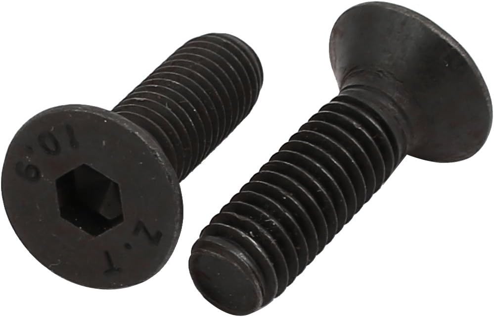 2pcs M6x20mm Flat Countersunk Head Hex Socket Left Hand Thread Bolt DIN7991