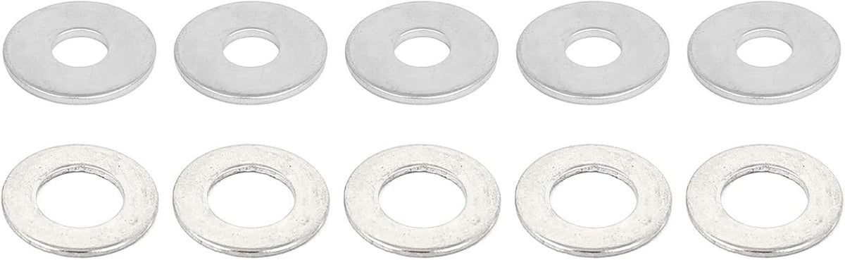Round Flat Washer, M5x10mmx1mm 100pcs and M5x15mmx1.2mm 40pcs Silver Tone