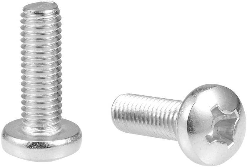 M8x25mm Machine Screws Pan Phillips Cross Head Screw 304 Stainless Steel Fasteners Bolts 5Pcs