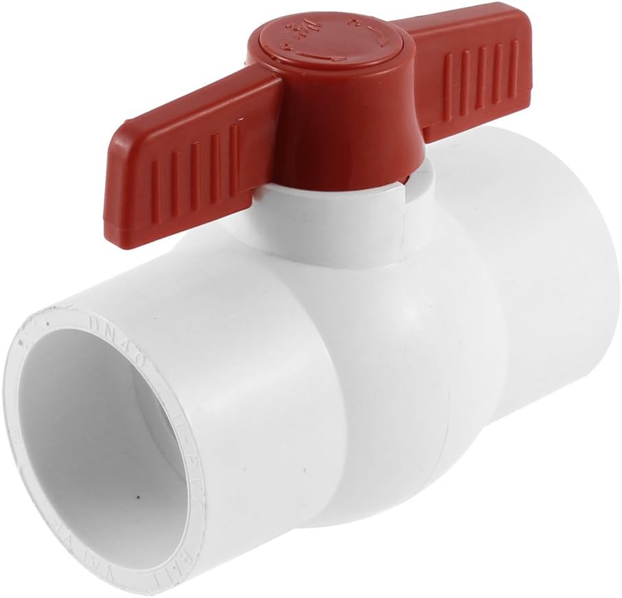 Water Supply 50mm to 50mm Full Port U-PVC Ball Valve Fitting Red White