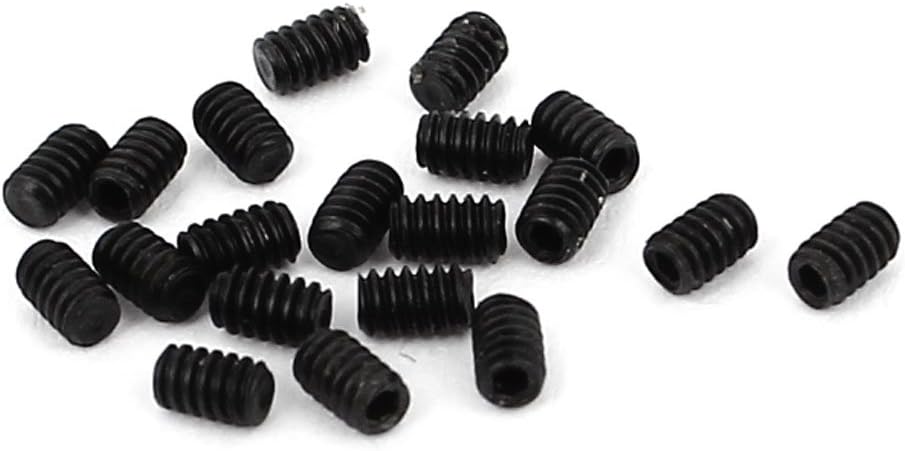 M1.6x2.5mm Metric Alloy Steel Hex Socket Set Cup Point Grub Screws Black for Towel Rack Door Knob 20pcs