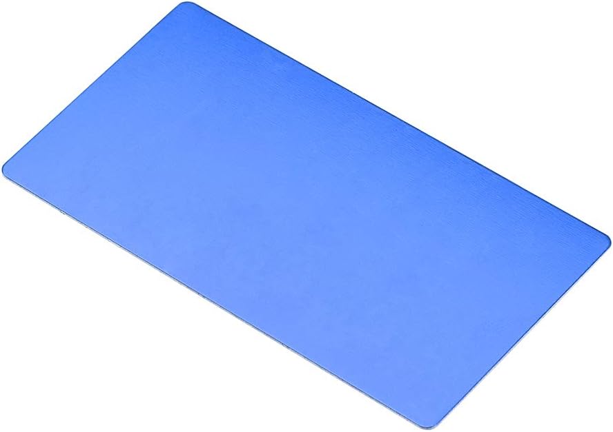 Blank Metal Business Card 100x50x0.6mm Anodized Aluminum Plate for DIY Laser Printing Blue