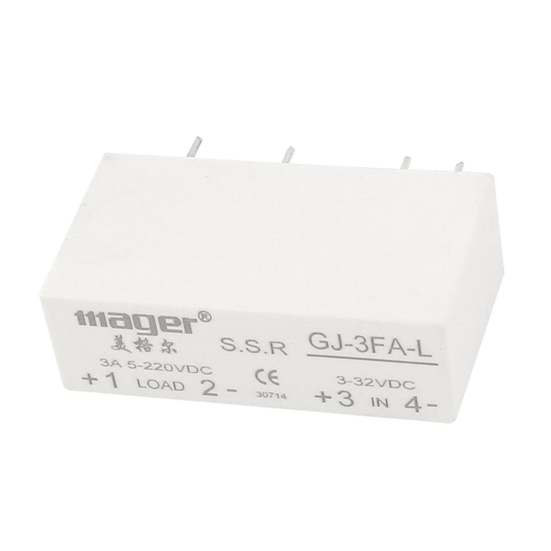 Single Phase Solid State Relay, GJ-3FA-L DC3-32V to DC 5-220V 3A