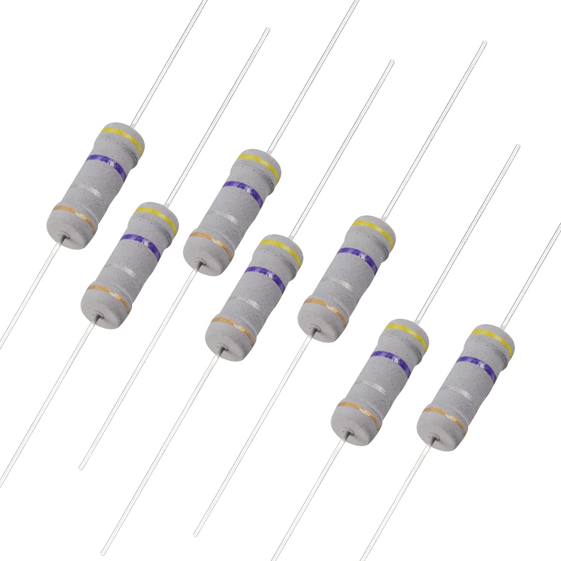 50Pcs 0.47 Ohm Resistor, 2W 5% Tolerance Carbon Film Resistors, 4 Bands for DIY Electronic Projects and Experiments